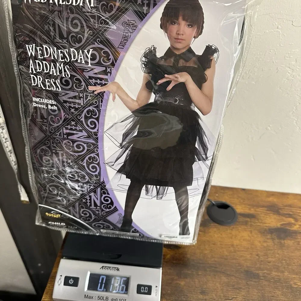 Spirit Halloween Girl’s Wednesday Addams Costume Dress W/ Belt Size Large 12-14 - Picture 10 of 10